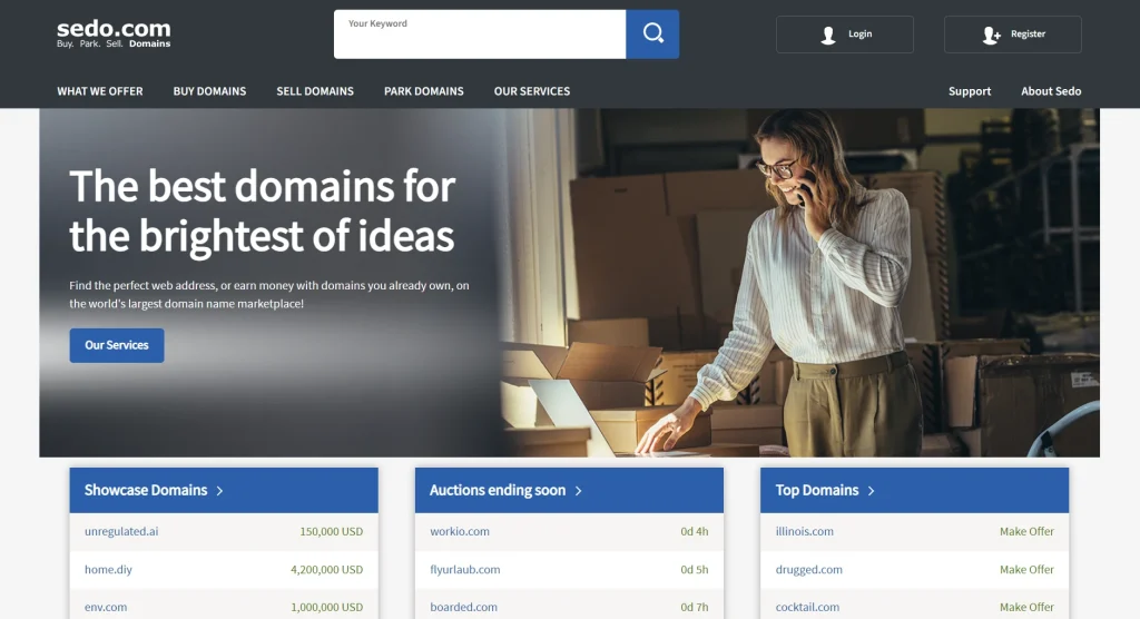 sedo homepage
